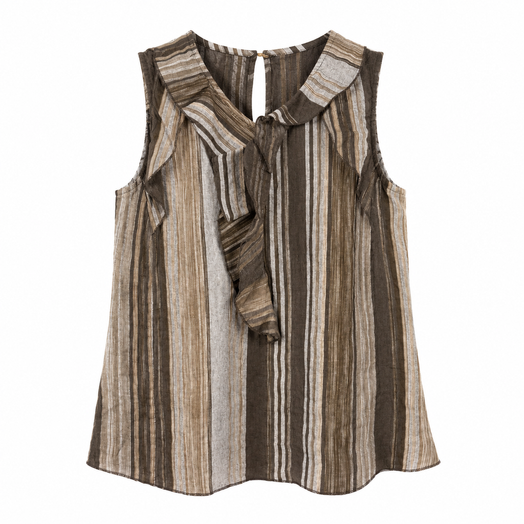 Blusa in lino a righe