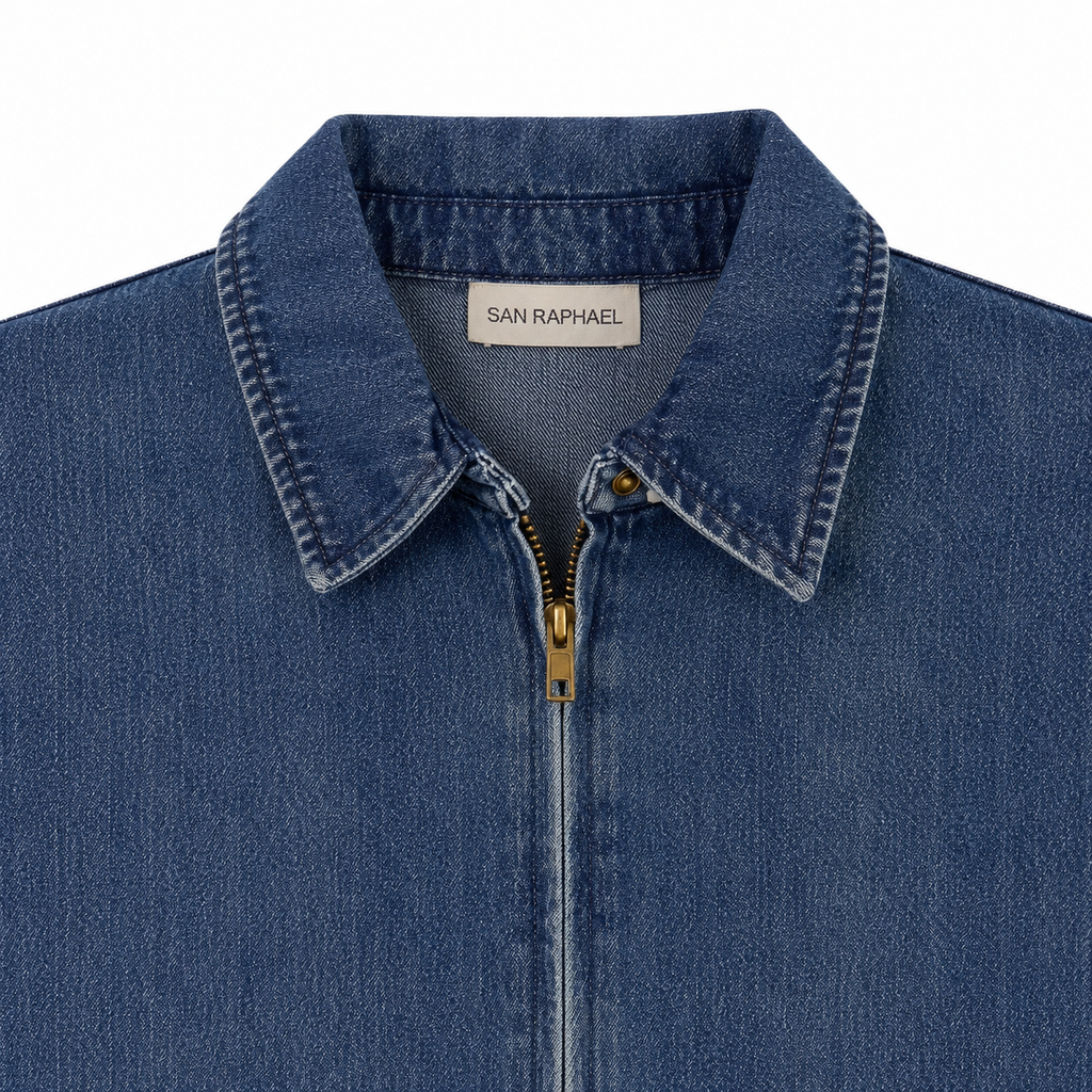 Giubbino Donna in Denim Blu | Bomber Jeans con Zip | Vestibilità Morbida