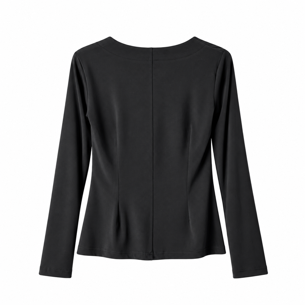 Blusa donna in crêpe di viscosa elasticizzata