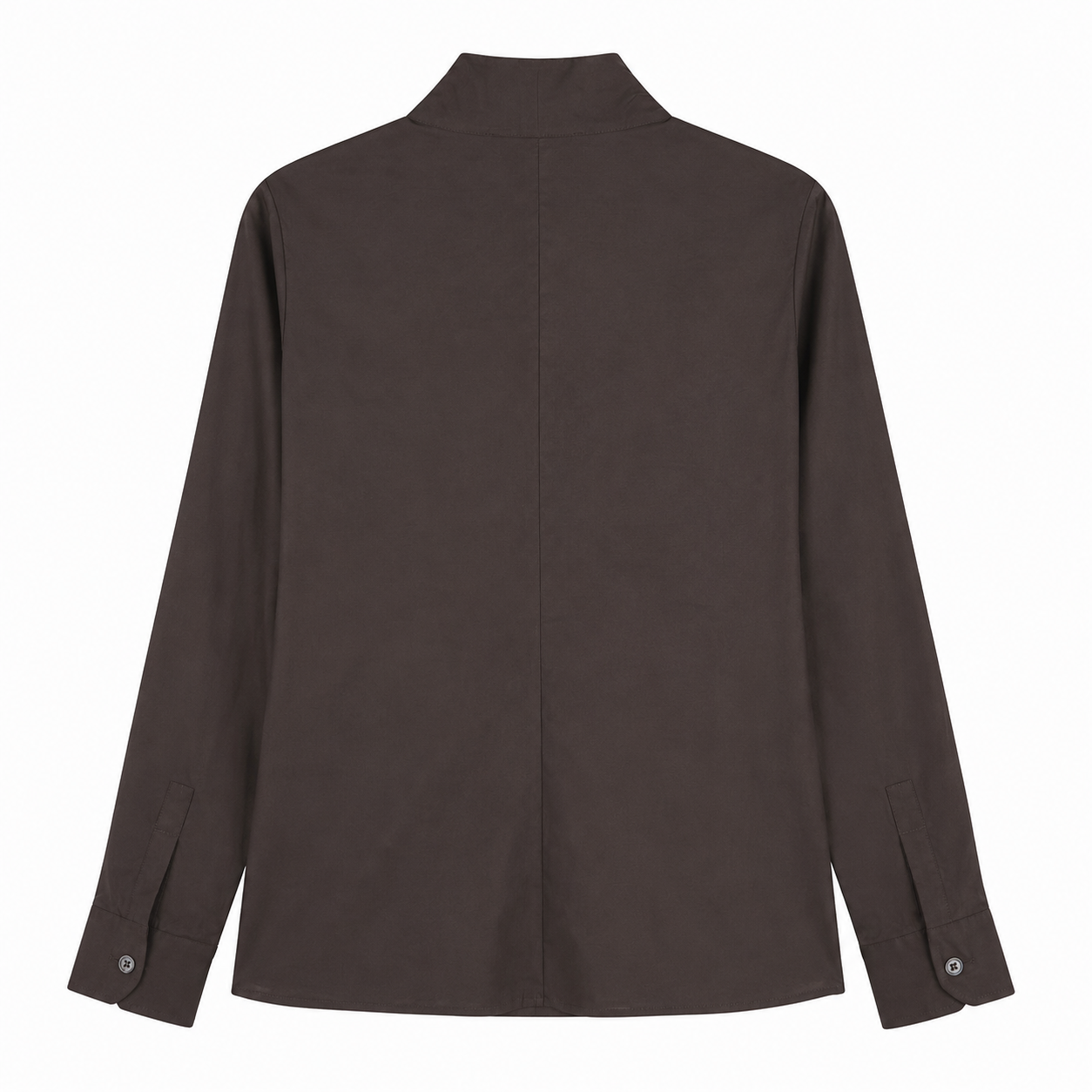 Camicia Donna Marrone con Collo a Scialle