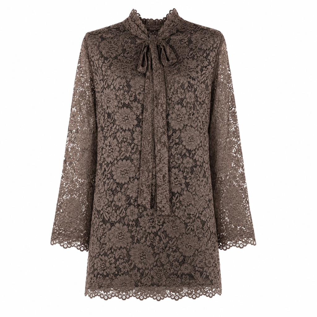 Abito Donna in Pizzo con Maniche Lunghe – Eleganza Raffinata