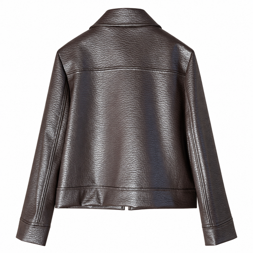 Blouson donna in ecopelle color moro