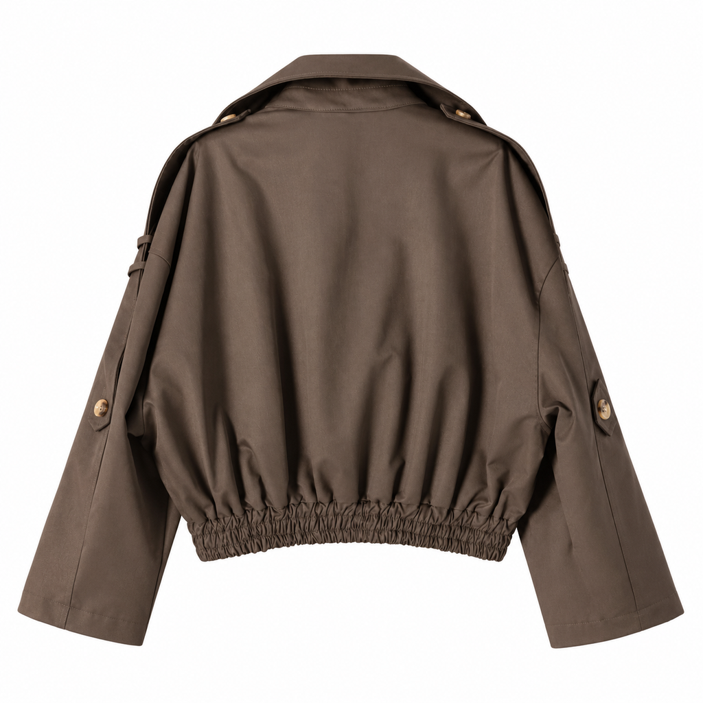 Blouson donna doppiopetto oversize con fondo elasticizzato