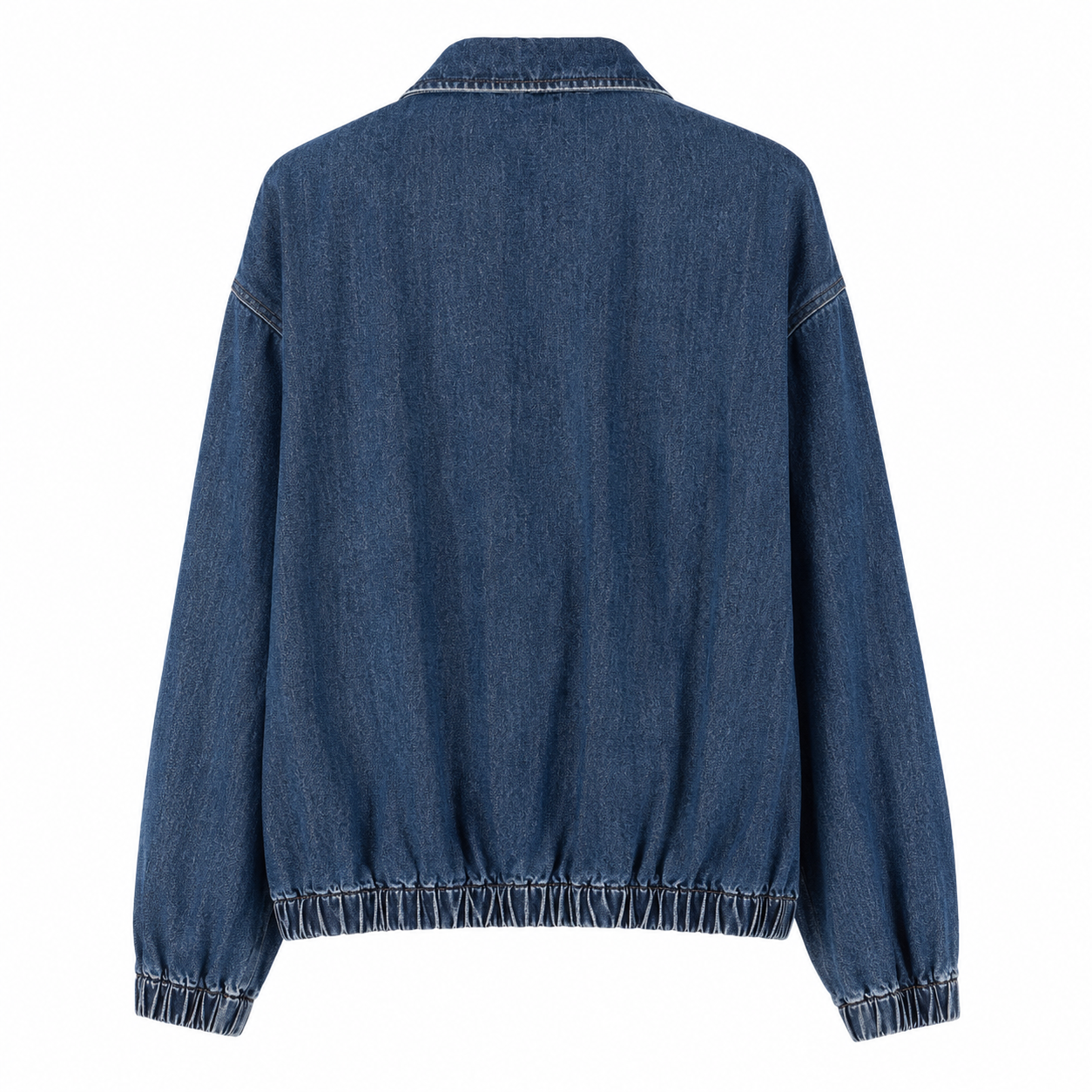 Giubbino Donna in Denim Blu | Bomber Jeans con Zip | Vestibilità Morbida