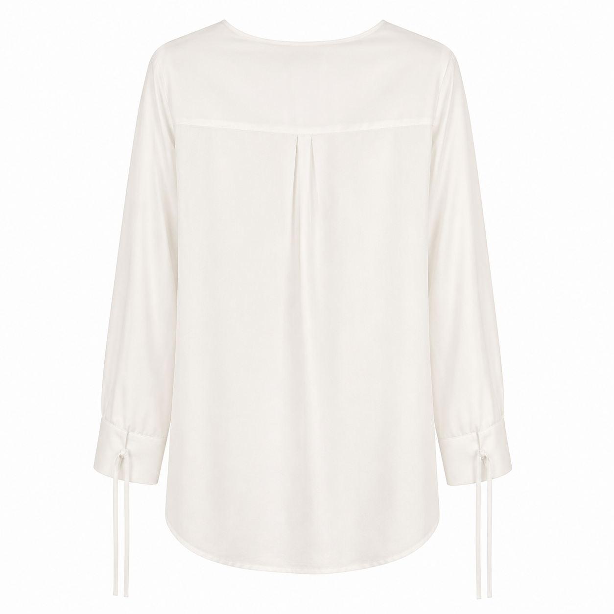 Blusa Donna in Raso con Fiocco e Maniche Lunghe