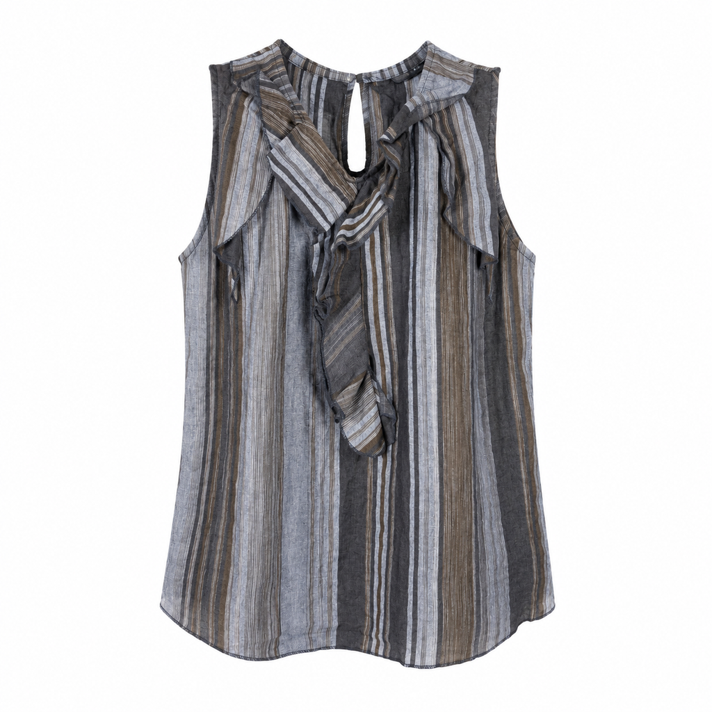 Blusa in lino a righe