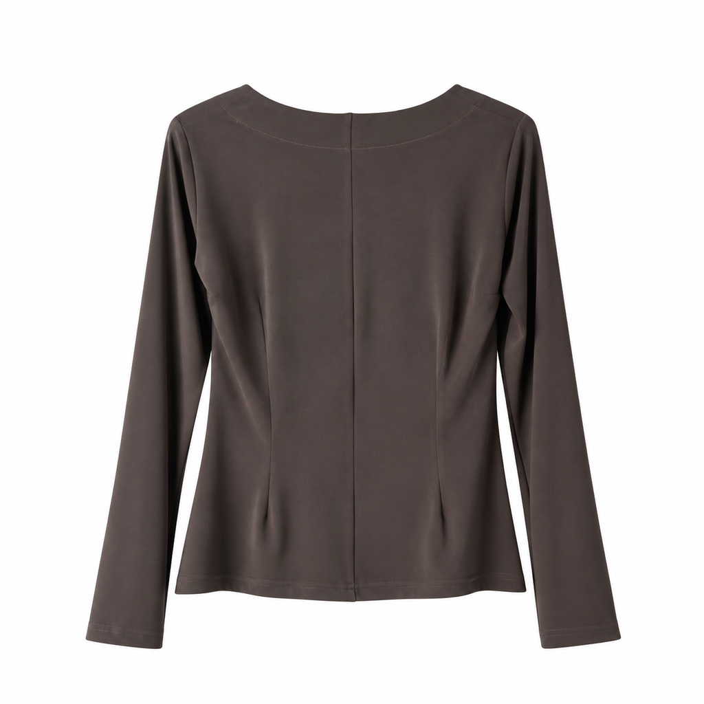 Blusa donna in crêpe di viscosa elasticizzata