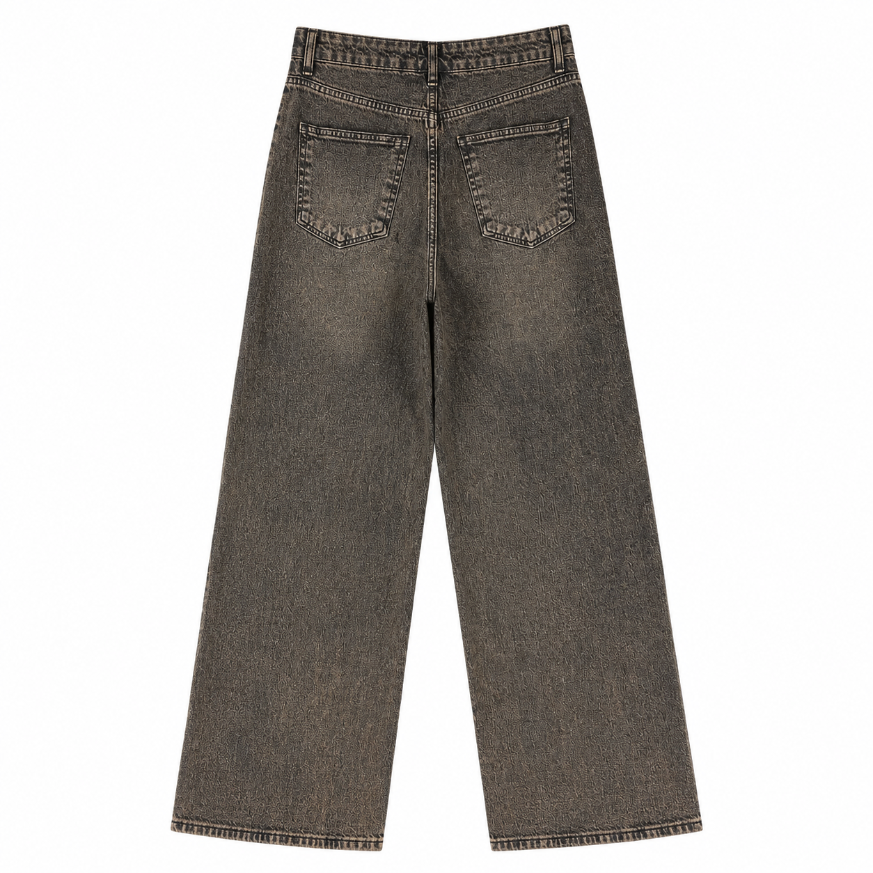 Jeans Palazzo Donna Marrone Delavé