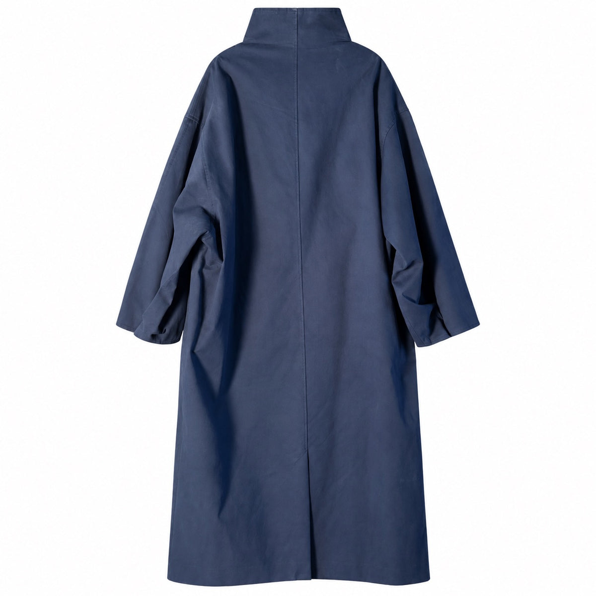 Trench lungo donna in cotone con collo alto