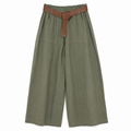Pantalone Palazzo Donna Verde Militare con Cintura