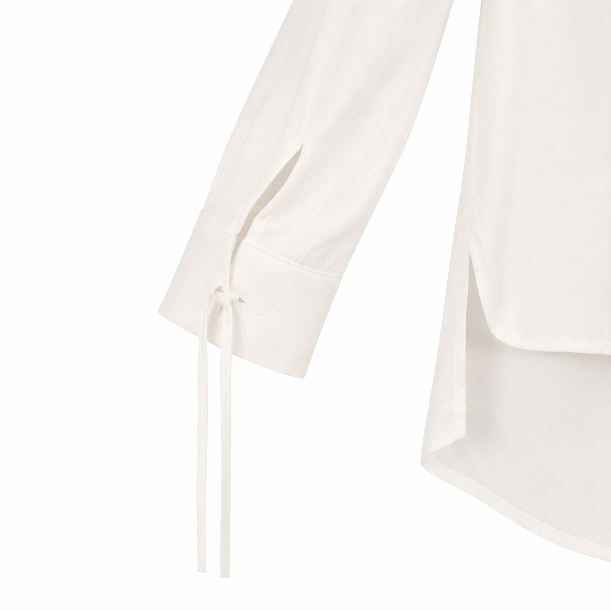 Blusa Donna in Raso con Fiocco e Maniche Lunghe