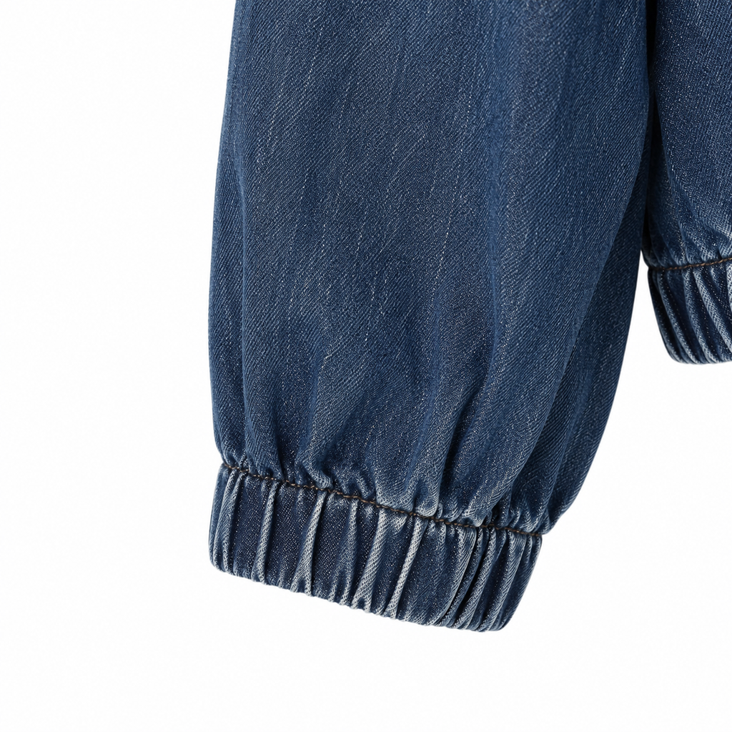 Giubbino Donna in Denim Blu | Bomber Jeans con Zip | Vestibilità Morbida