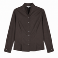 Camicia Donna Marrone con Collo a Scialle