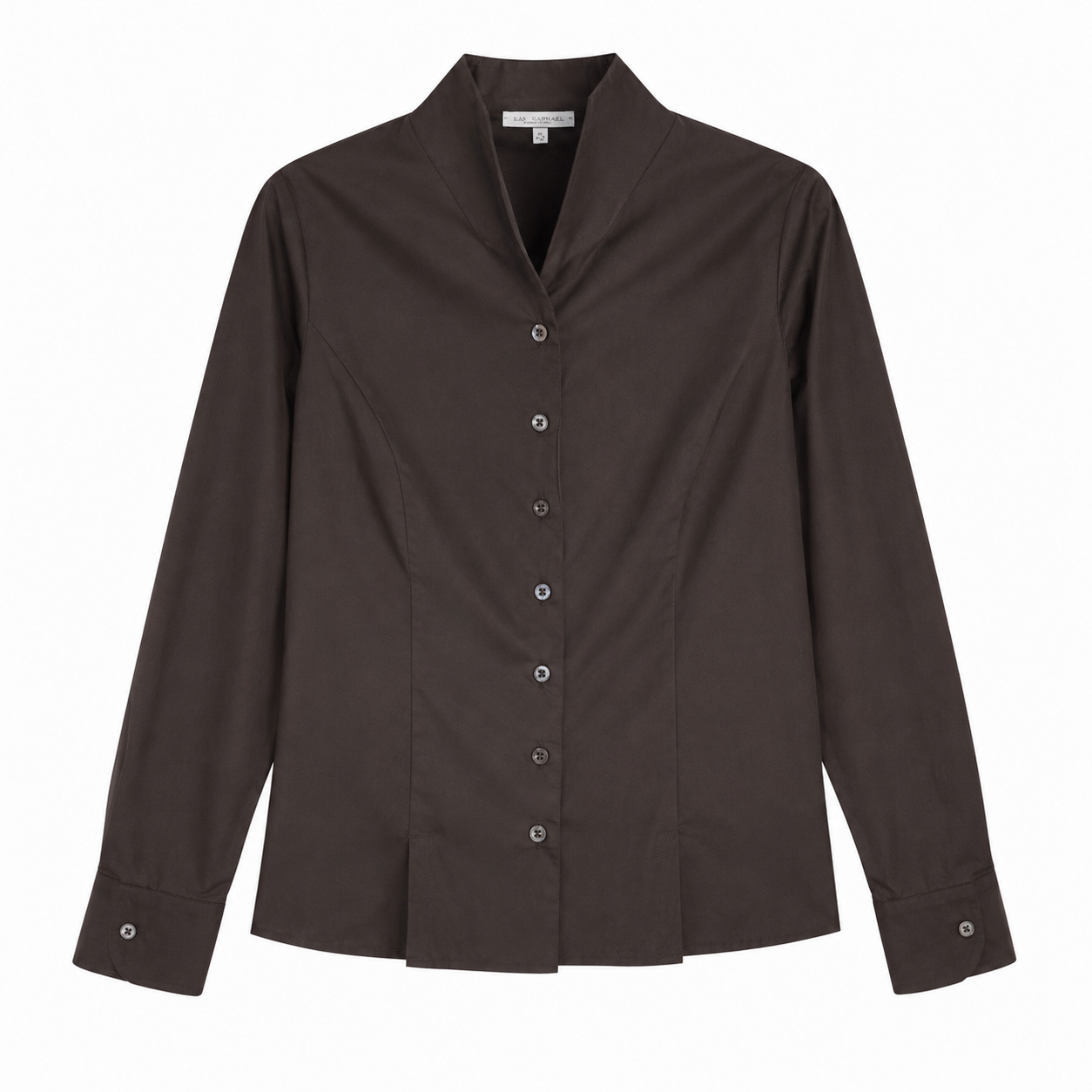 Camicia Donna Marrone con Collo a Scialle