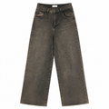 Jeans Palazzo Donna Marrone Delavé