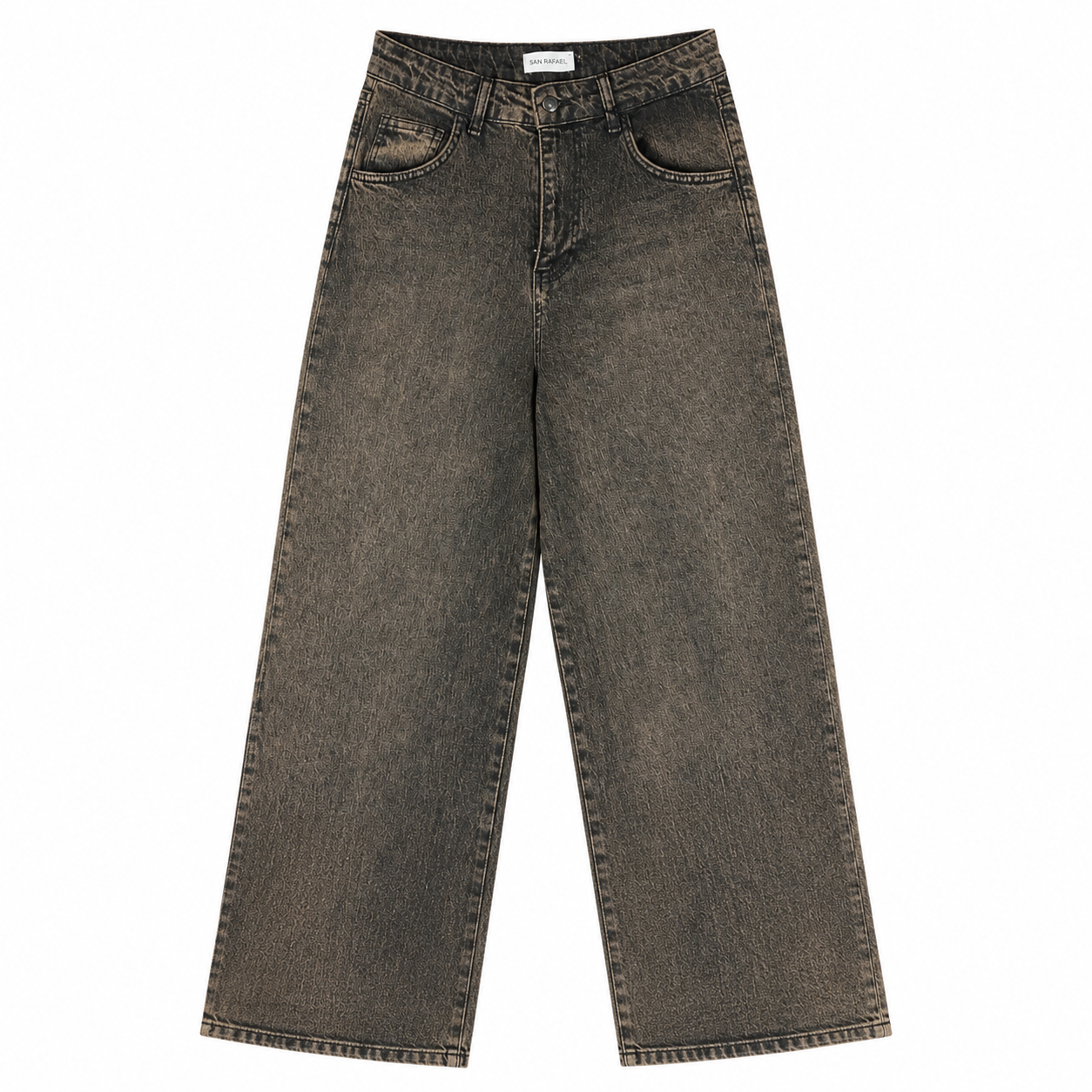 Jeans Palazzo Donna Marrone Delavé