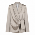 Completo Elegance in Raso – Blazer Drappeggiato Donna