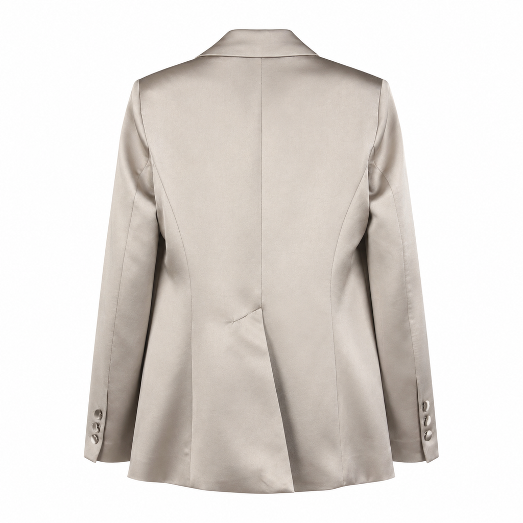 Completo Elegance in Raso – Blazer Drappeggiato Donna