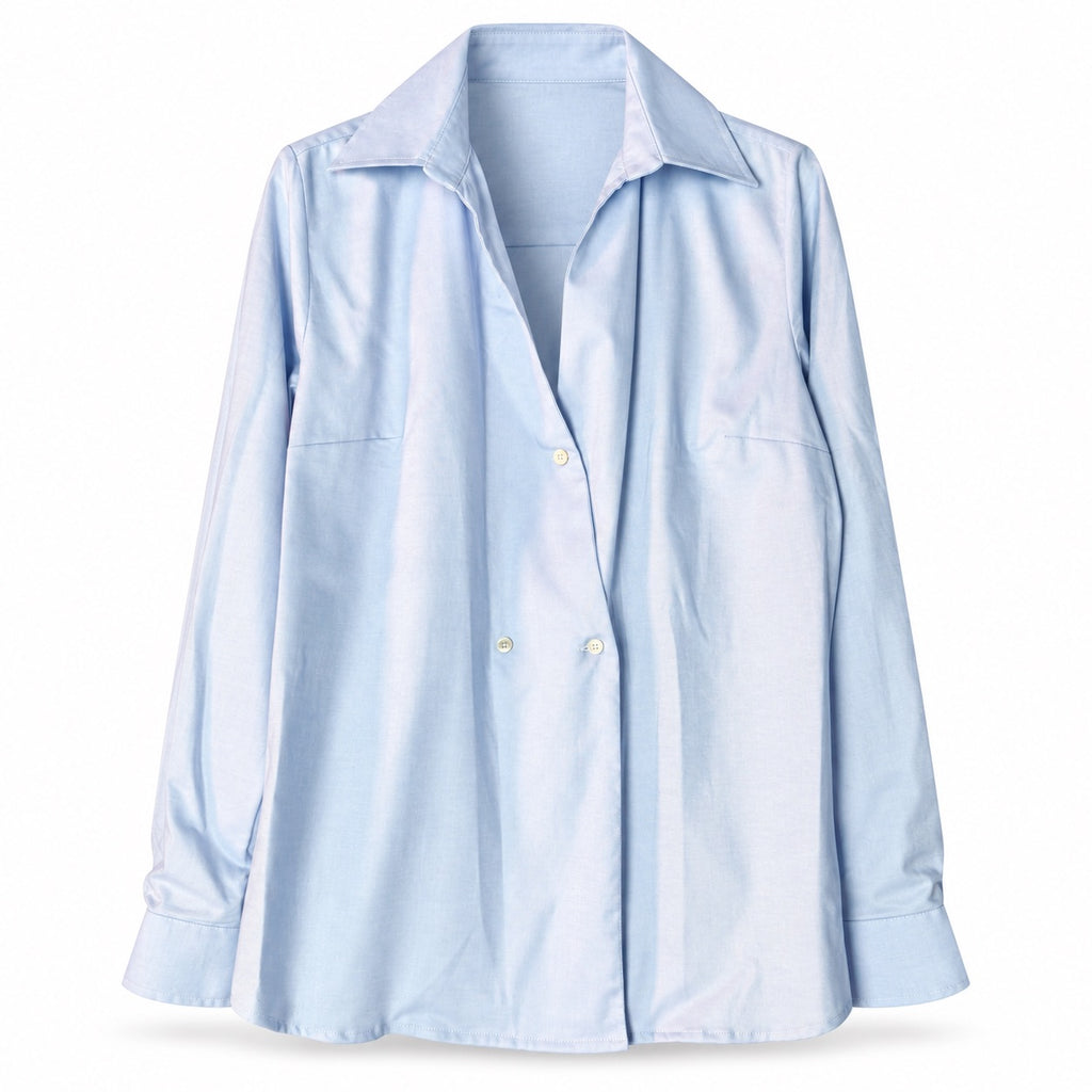Camicia donna in cotone con chiusura a tre bottoni
