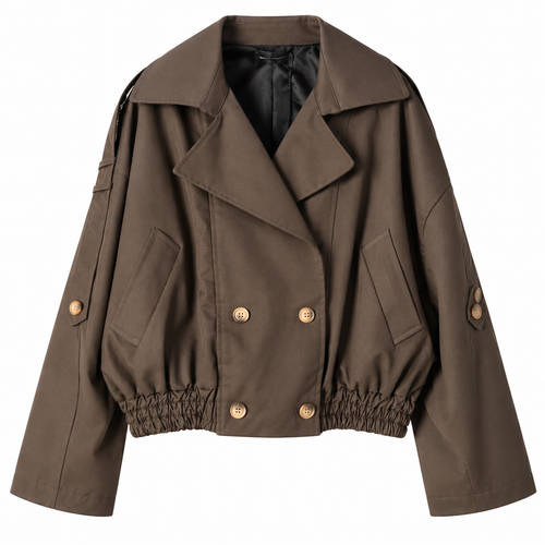 Blouson donna doppiopetto oversize con fondo elasticizzato