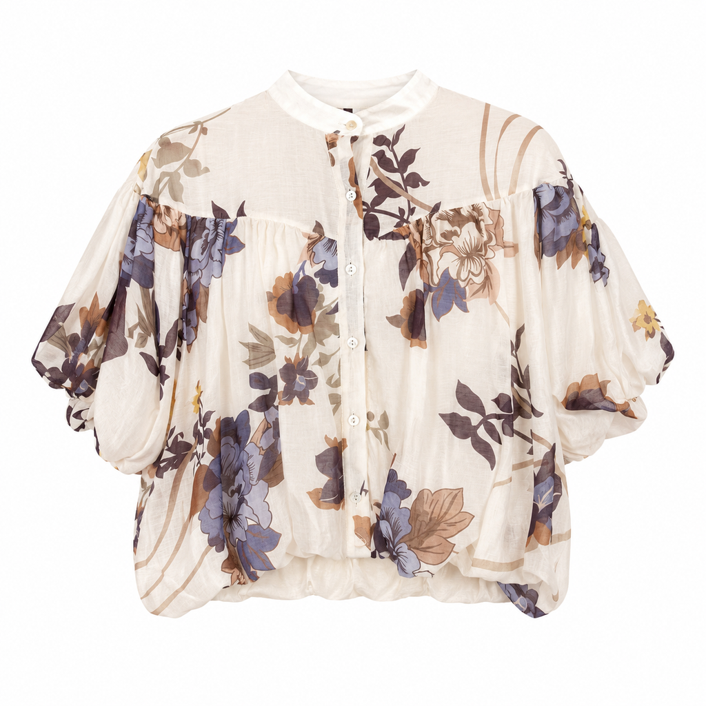 Camicia in Mussola Fantasia Floreale Donna