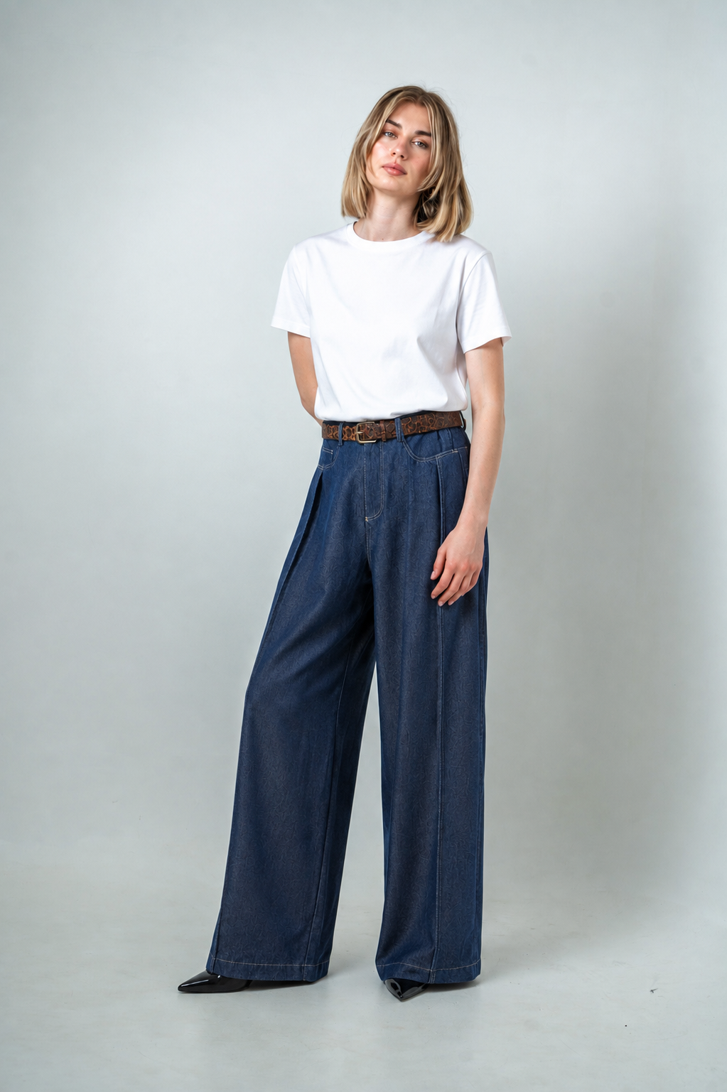 Jeans tela con cintura