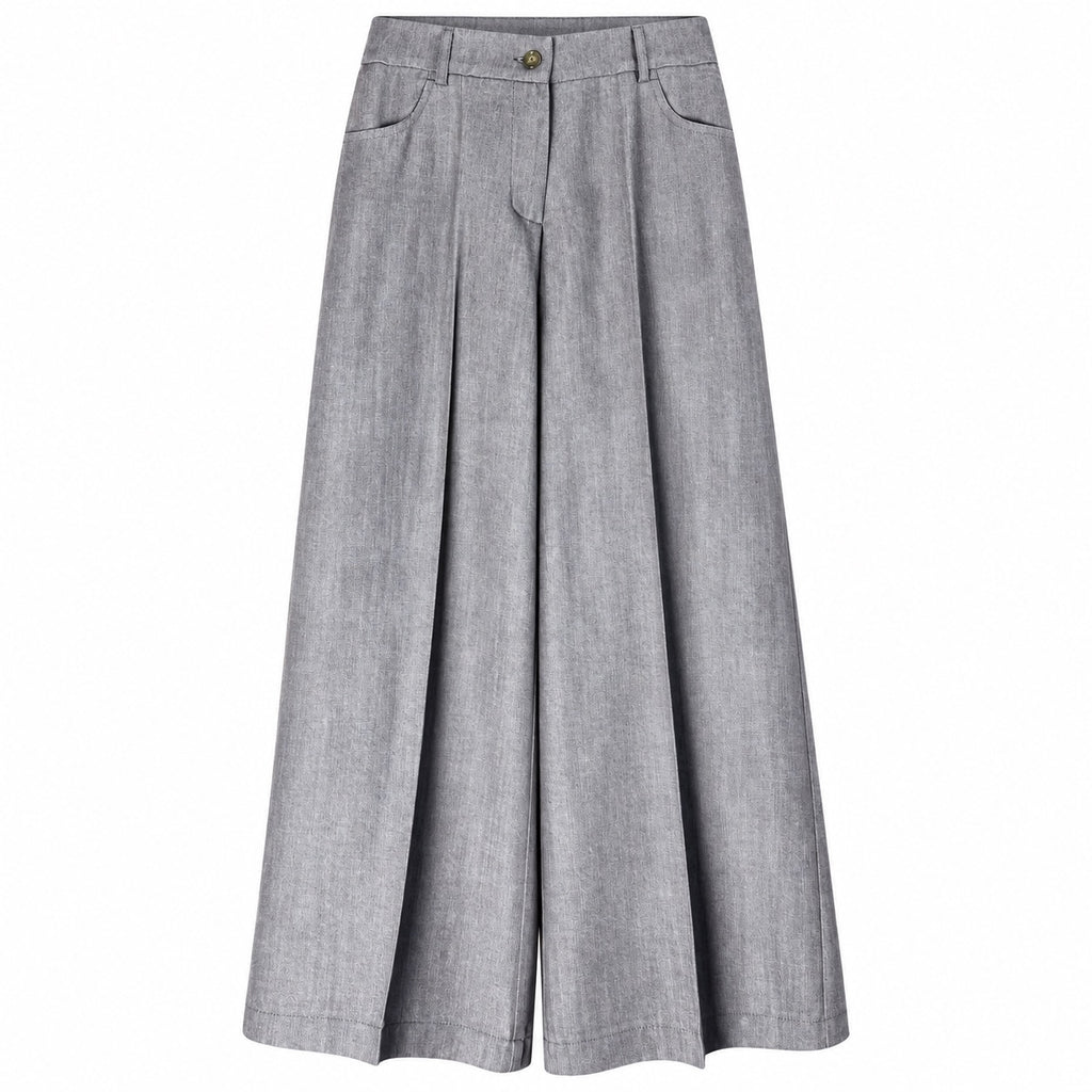Pantalone palazzo donna in lyocell canvas
