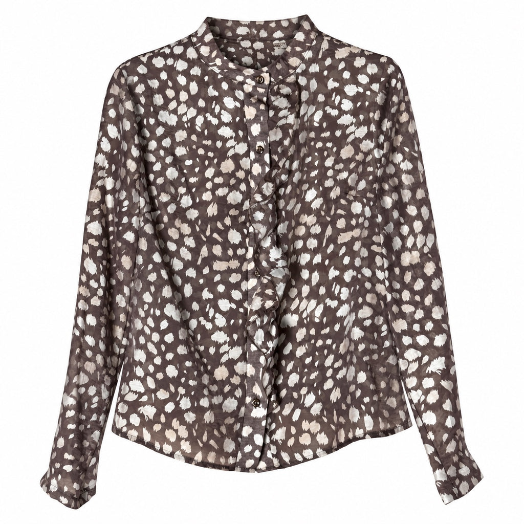 Camicia donna in mussola invernale con rouches