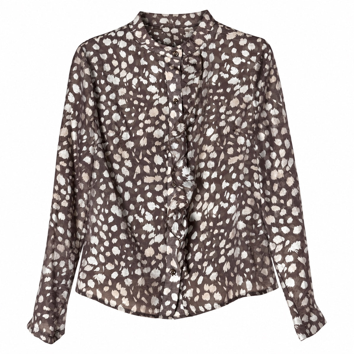 Camicia donna in mussola invernale con rouches