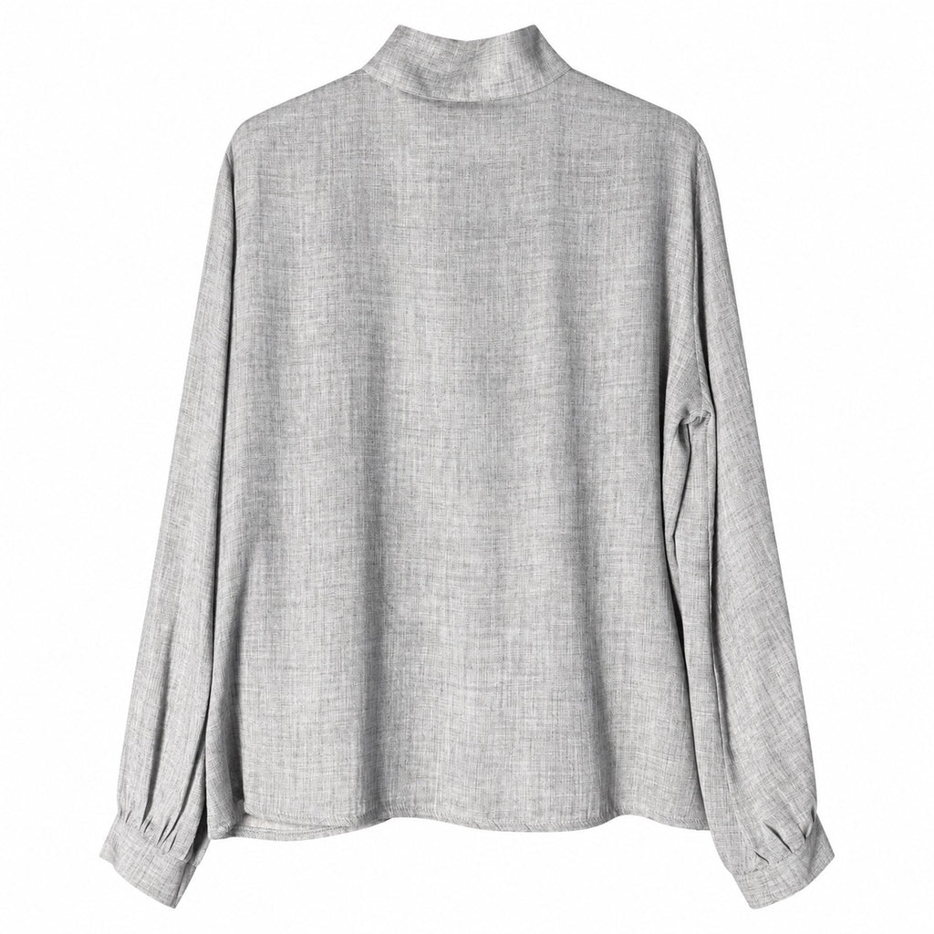 Camicia donna in mussola invernale con fiocco al collo