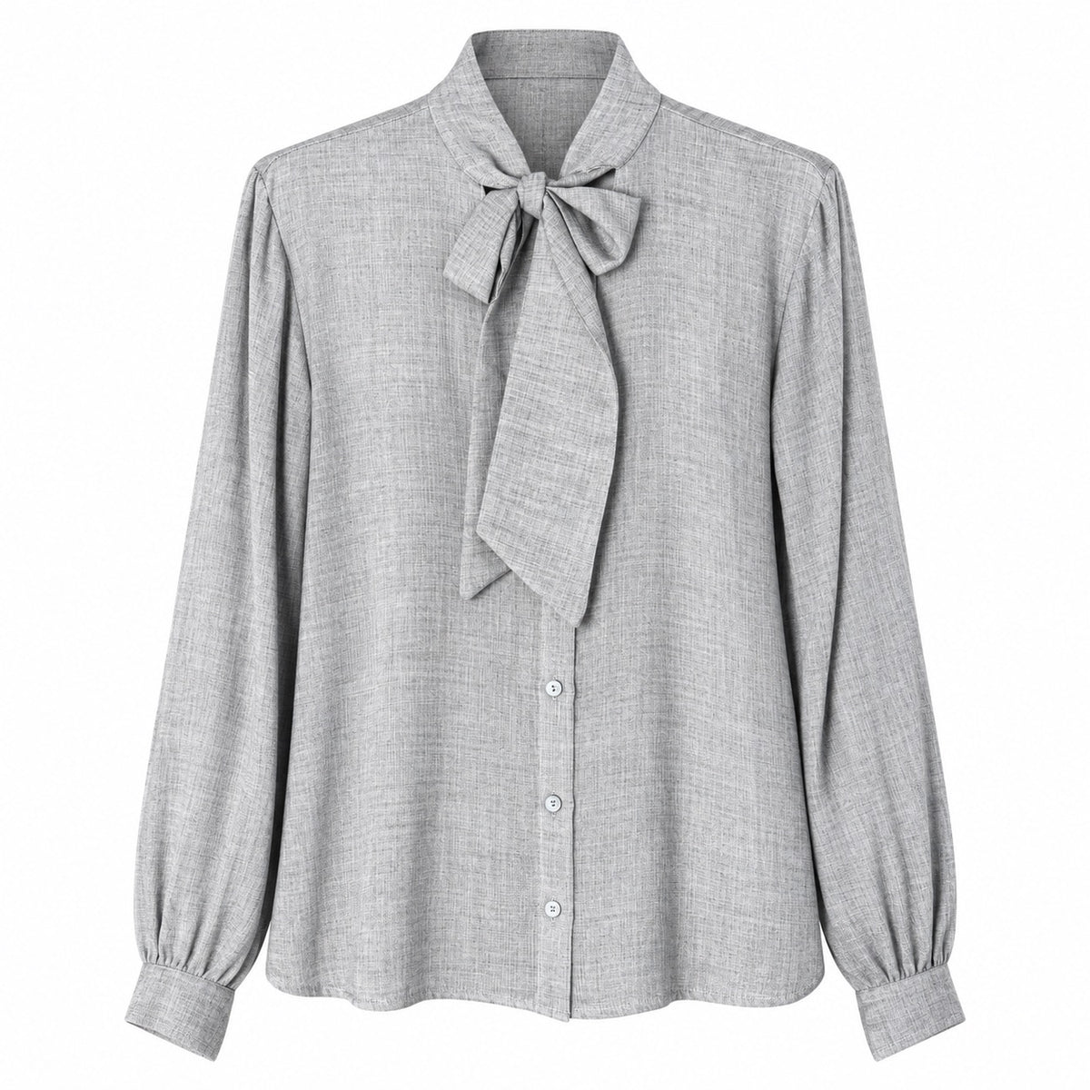 Camicia donna in mussola invernale con fiocco al collo