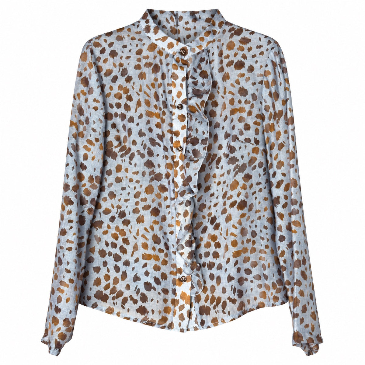 Camicia donna in mussola invernale con rouches