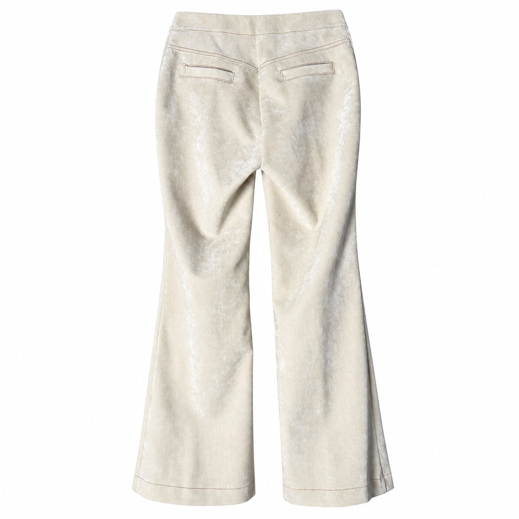 Pantalone flare donna in cotone smerigliato