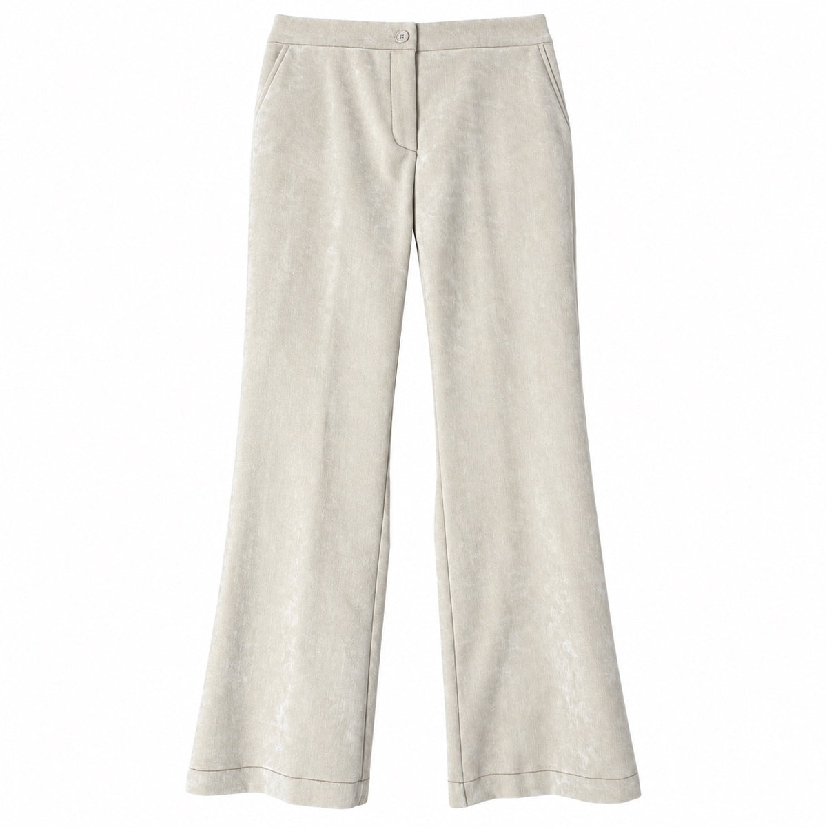 Pantalone flare donna in cotone smerigliato