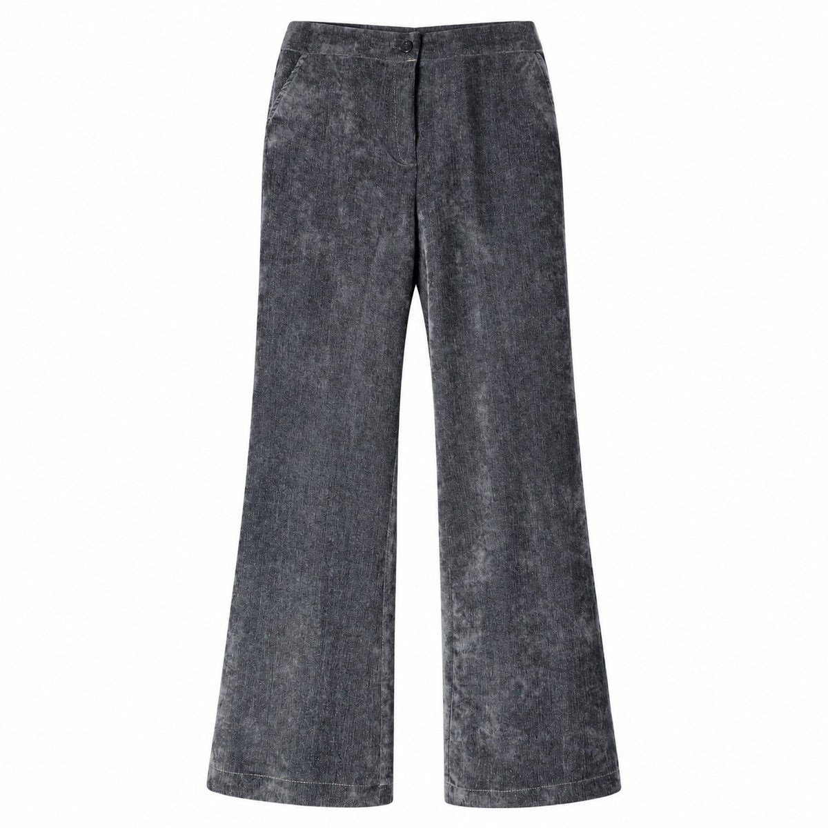 Pantalone flare donna in cotone smerigliato