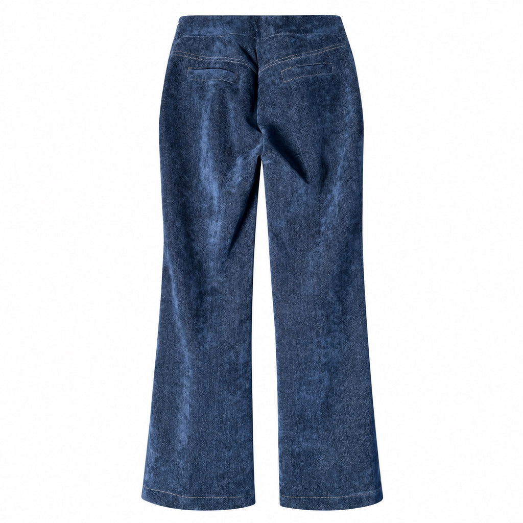 Pantalone flare donna in cotone smerigliato