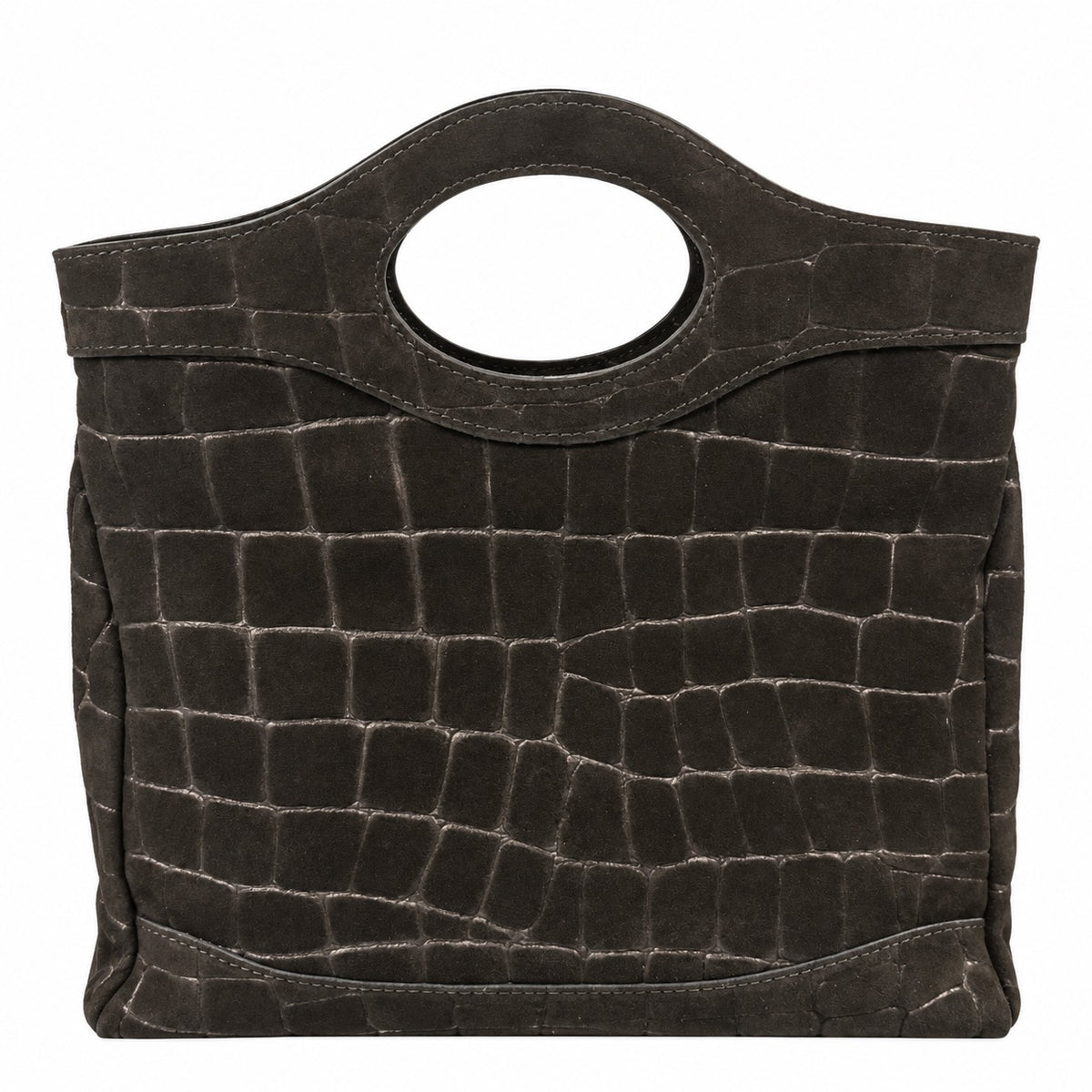 Borsa shopper donna in camoscio stampa cocco