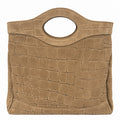 Borsa shopper donna in camoscio stampa cocco