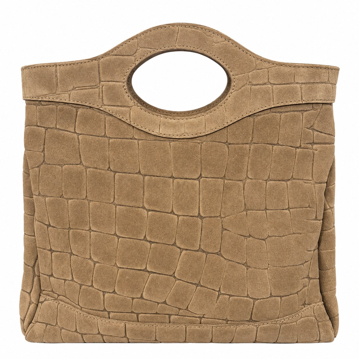 Borsa shopper donna in camoscio stampa cocco
