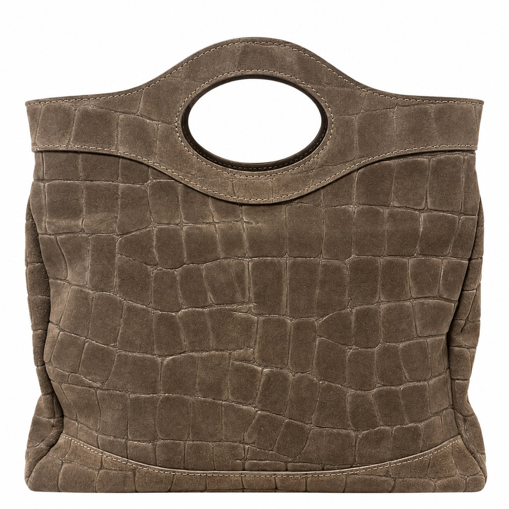 Borsa shopper donna in camoscio stampa cocco