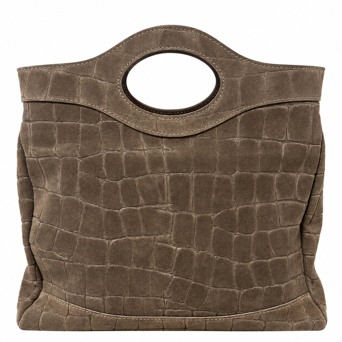 Borsa shopper donna in camoscio stampa cocco