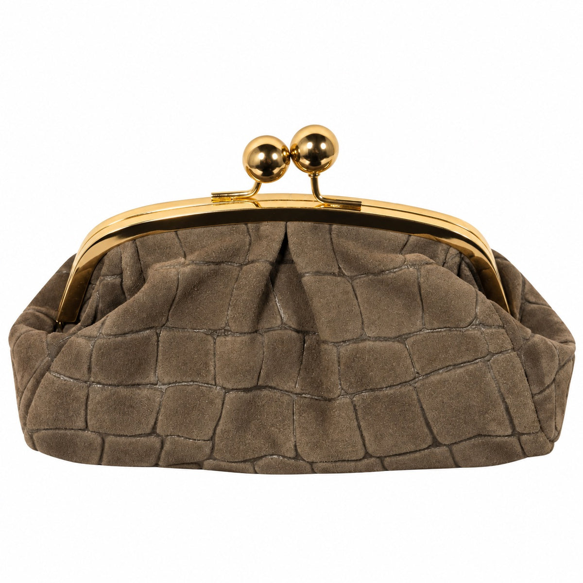 Mini borsa pasticcino in camoscio stampa cocco