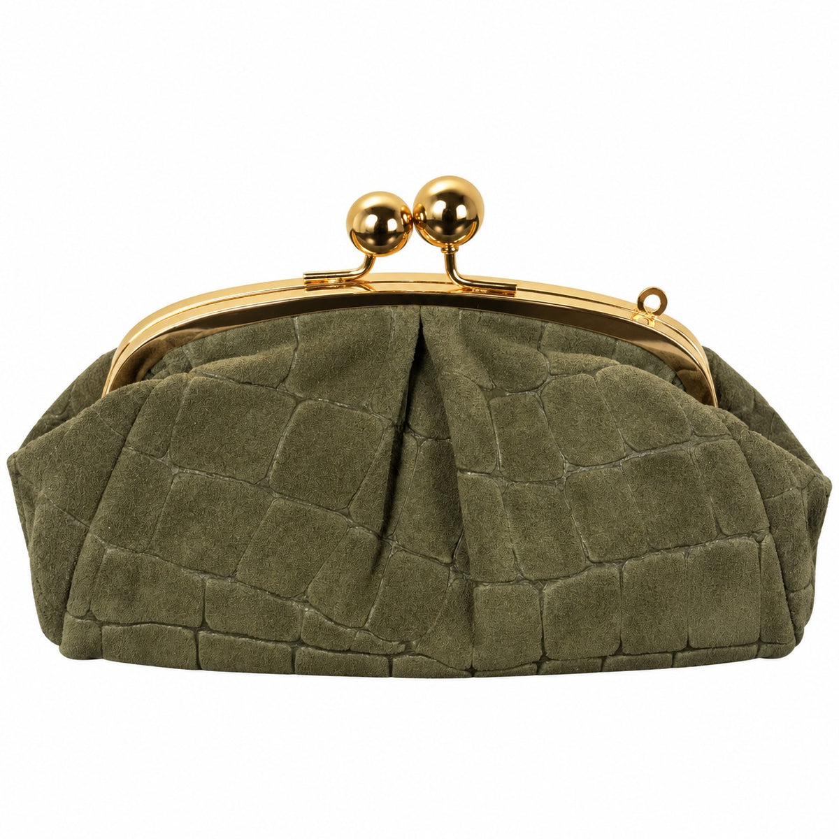 Mini borsa pasticcino in camoscio stampa cocco