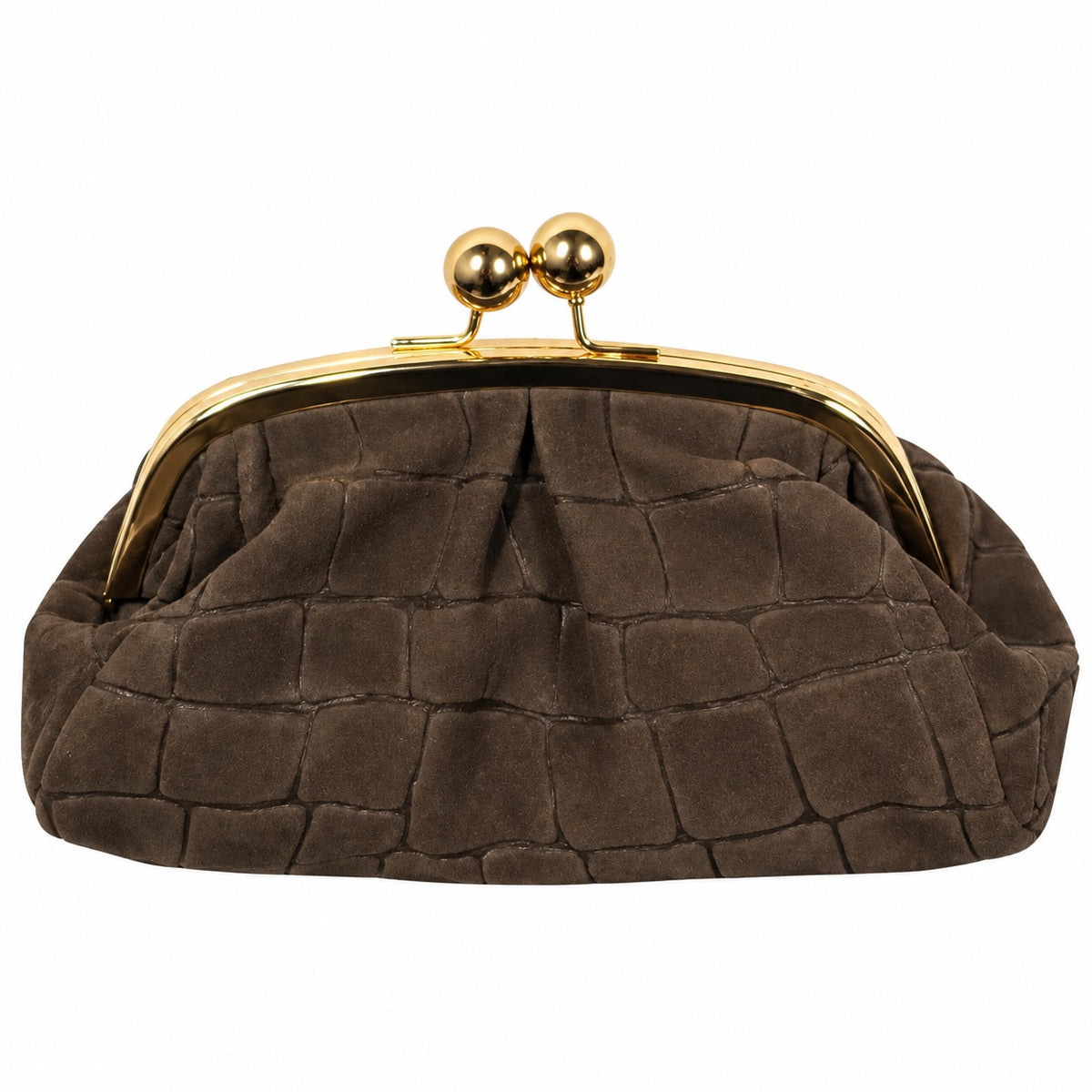Mini borsa pasticcino in camoscio stampa cocco
