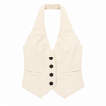 Gilet Donna Modello Americana Vaniglia – Made in Italy
