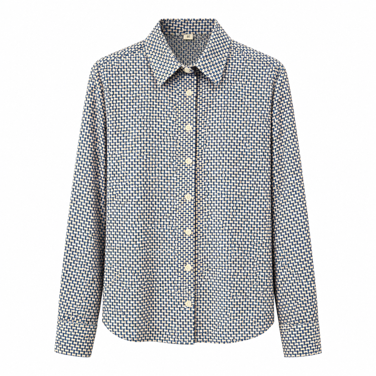 Camicia donna in jersey di viscosa con micro fantasia