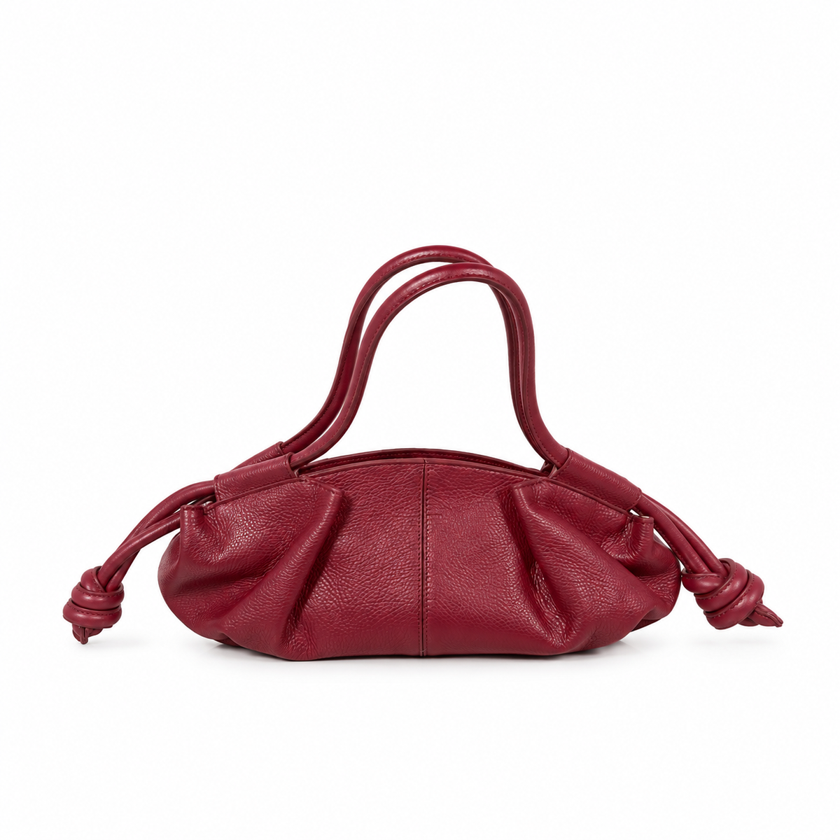 Borsa donna in vera pelle con nodi e drappeggio