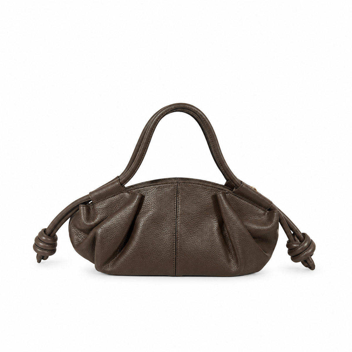 Borsa donna in vera pelle con nodi e drappeggio