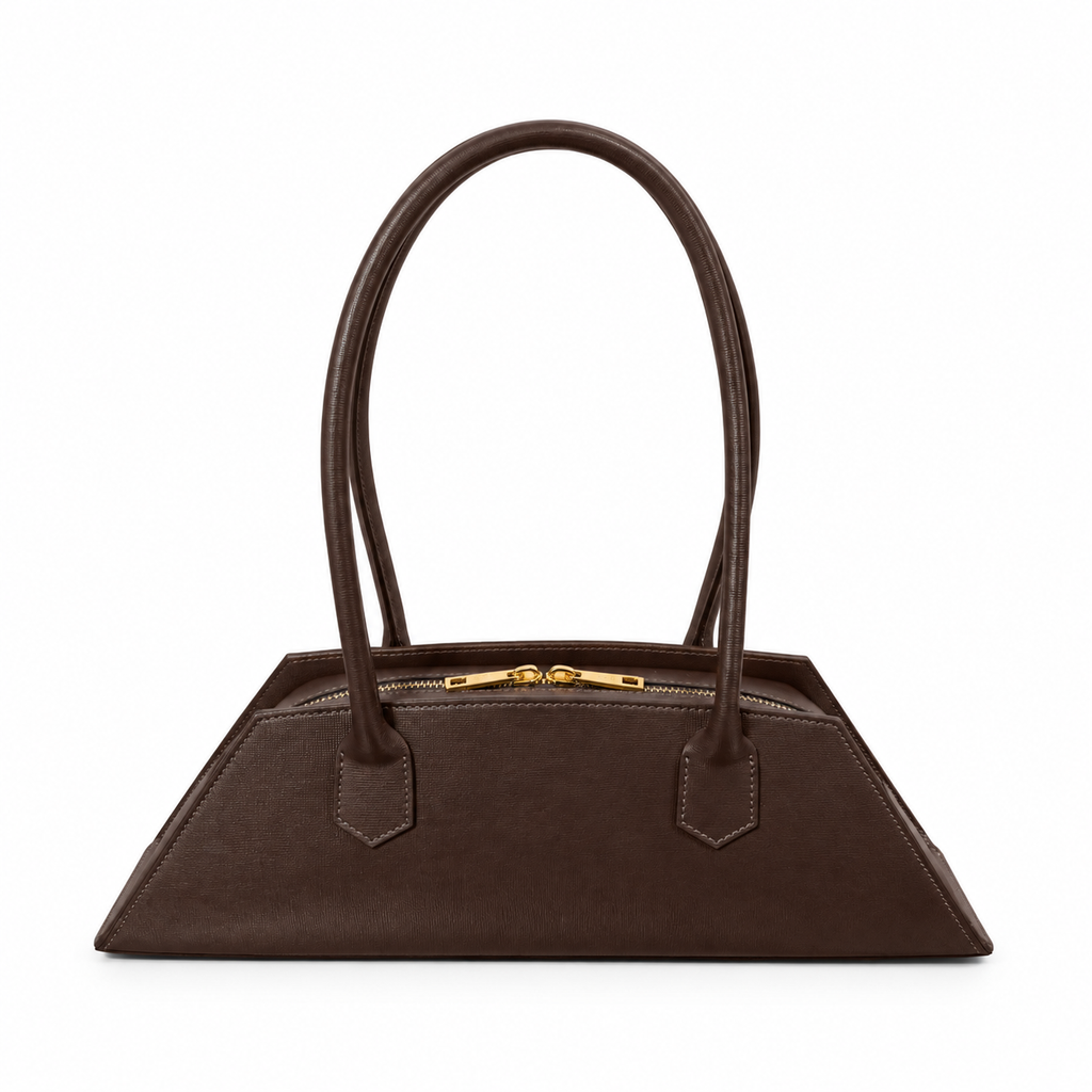 Borsa donna in vera pelle effetto Saffiano