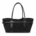 Borsa shopper donna in camoscio con manici lunghi